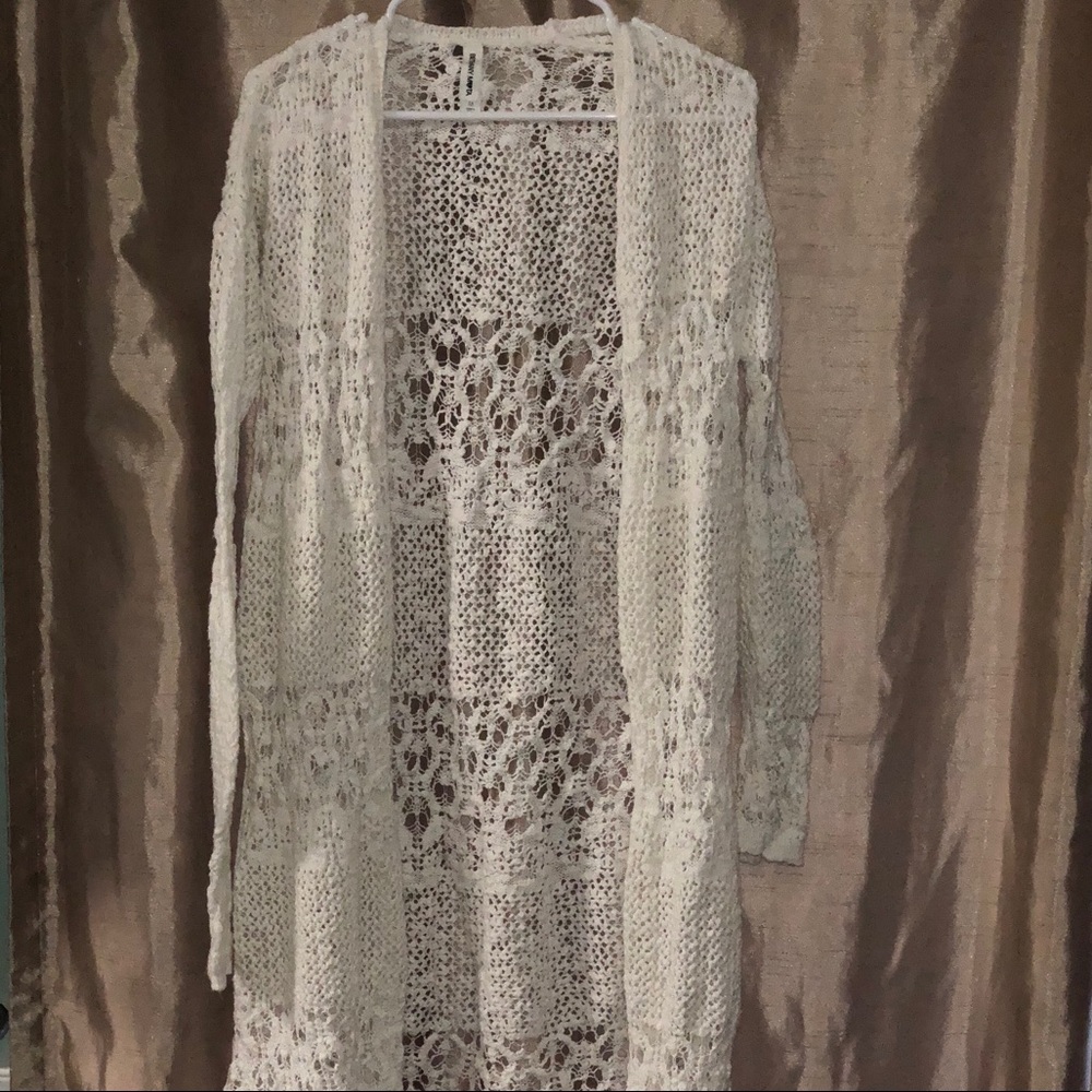 Long knit cardigan